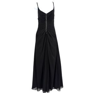 Raylia Designs Formal Dress Sz 14 Y2K Prom Chiffon Evening Gown Ruche Gala Bling